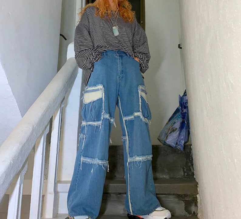 Vintage High Waist Loose Baggy Aesthetic Jeans 