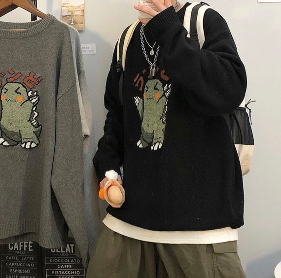 Japan Streetwear Monster Cartoon Harajuku Sweater Aesthetic | Etsy
