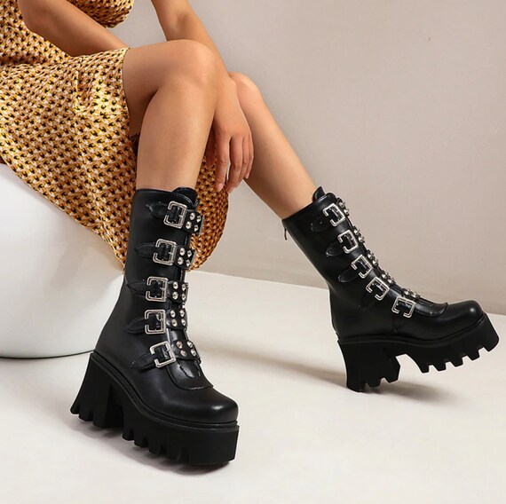 goth chunky boots