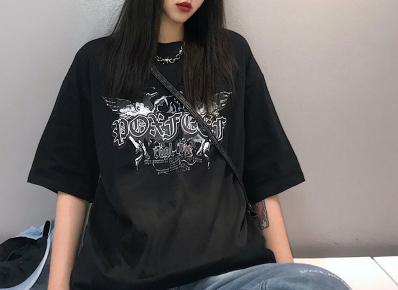 Goth Grunge Streetwear Harajuku Aesthetic T-Shirt | Etsy