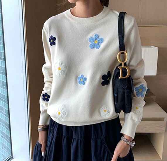 flower knit sweater