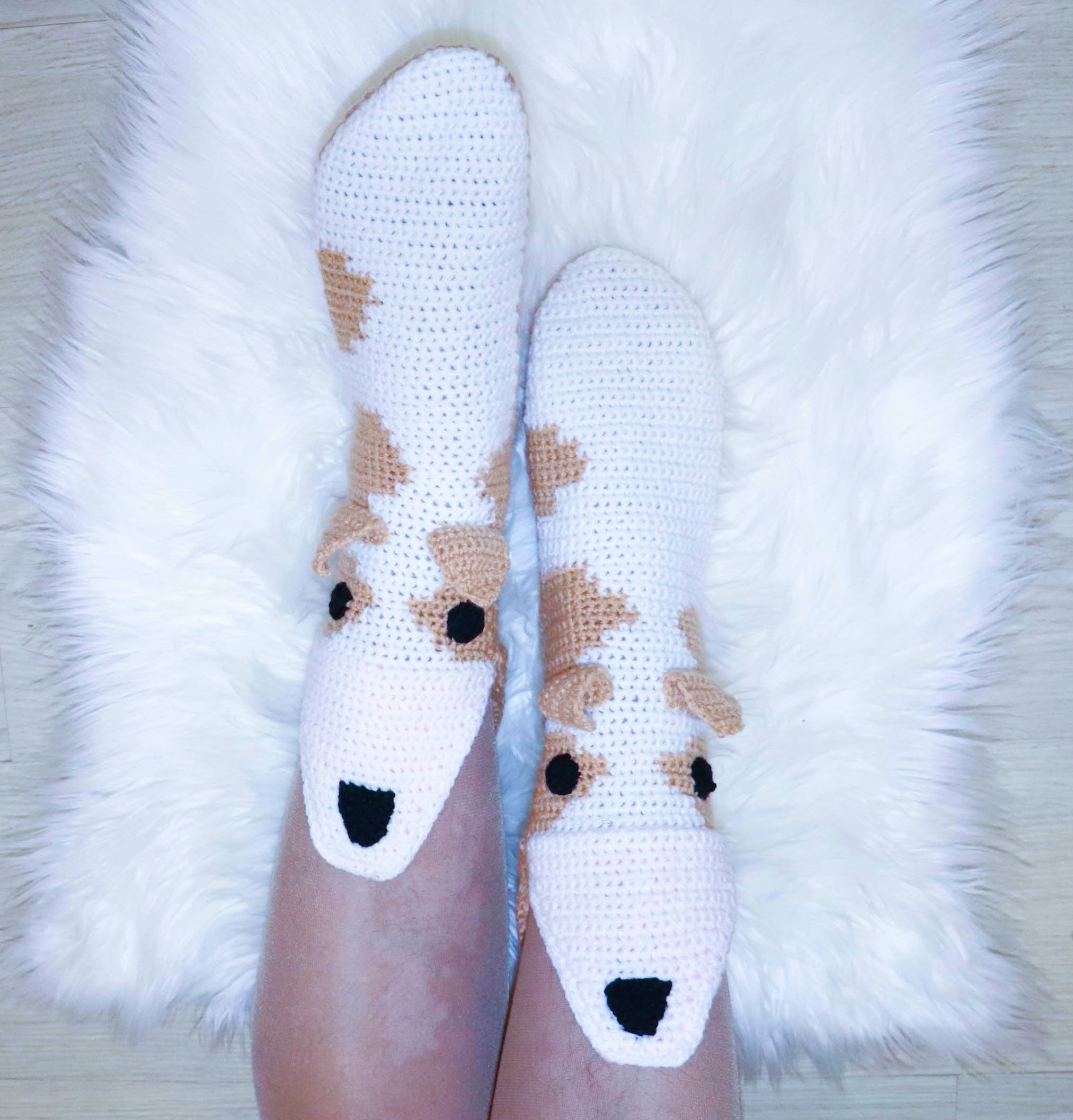 Animal slippers adult Custom slippers Crochet dog socks Etsy
