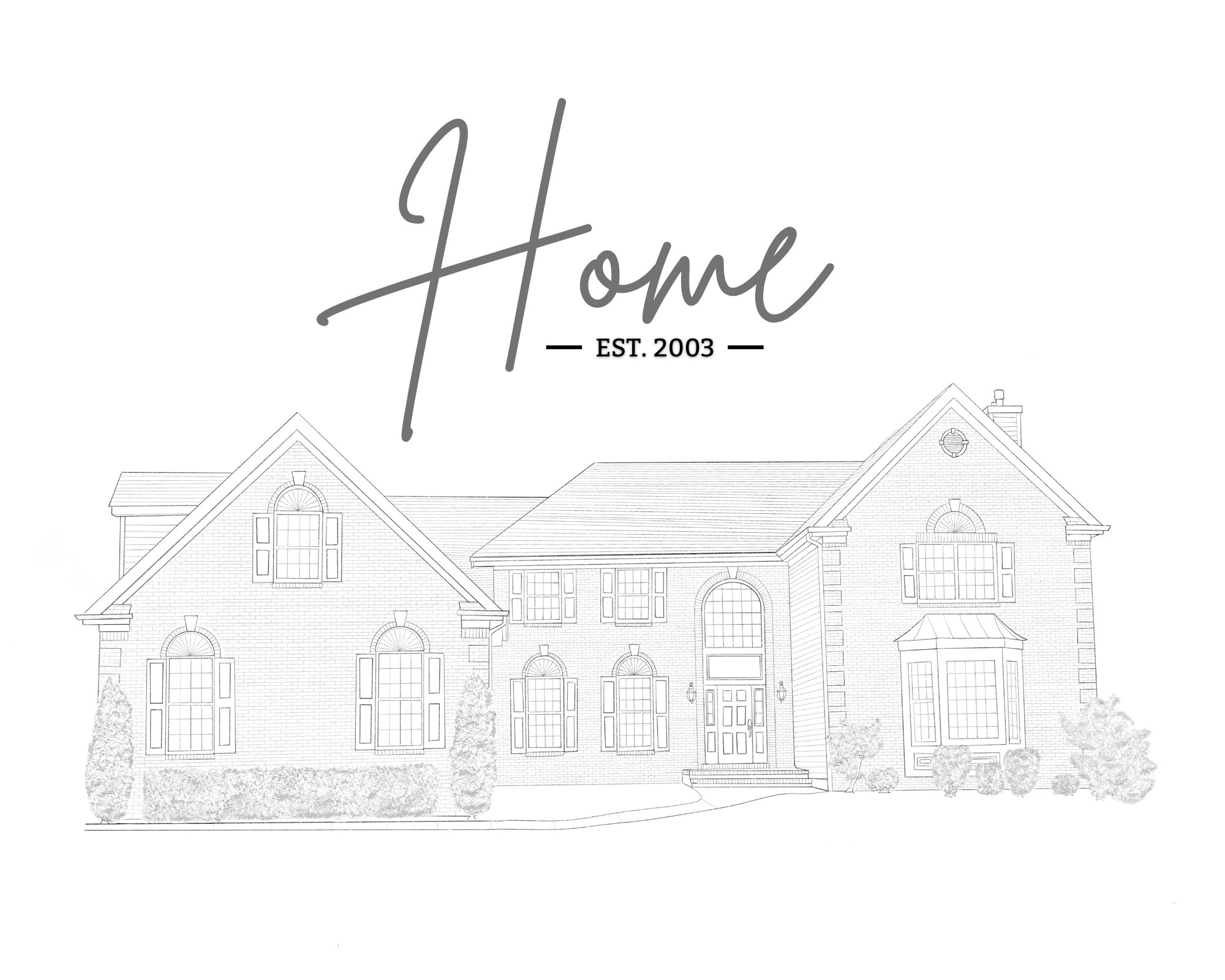 Custom Home Drawing - Etsy