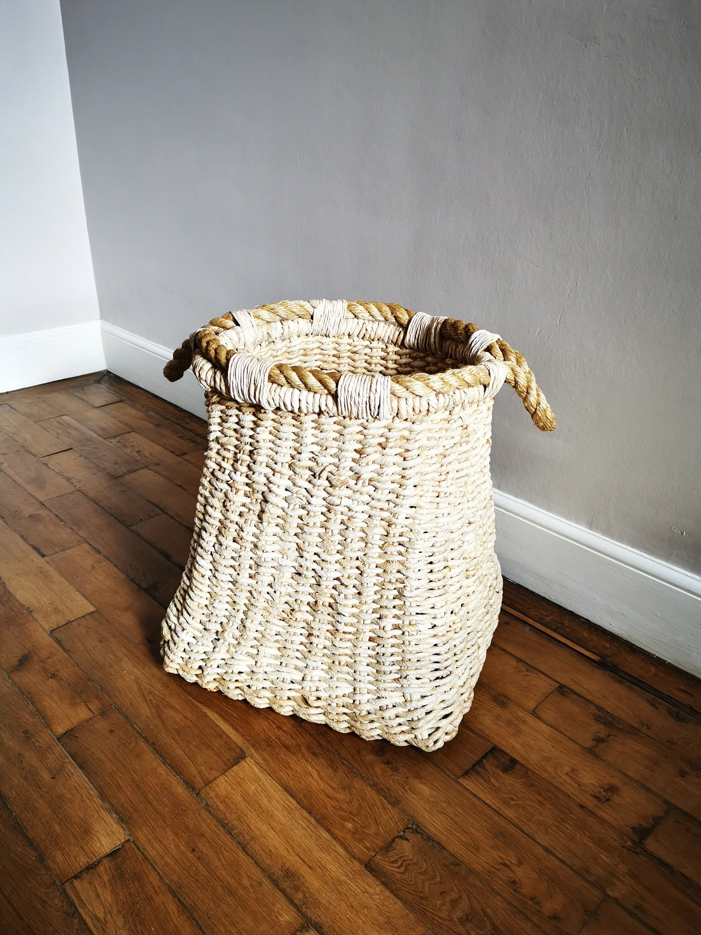 Panier de Rangement Osier, Panier à Linge, A Bois, Bûches Xl Abaca