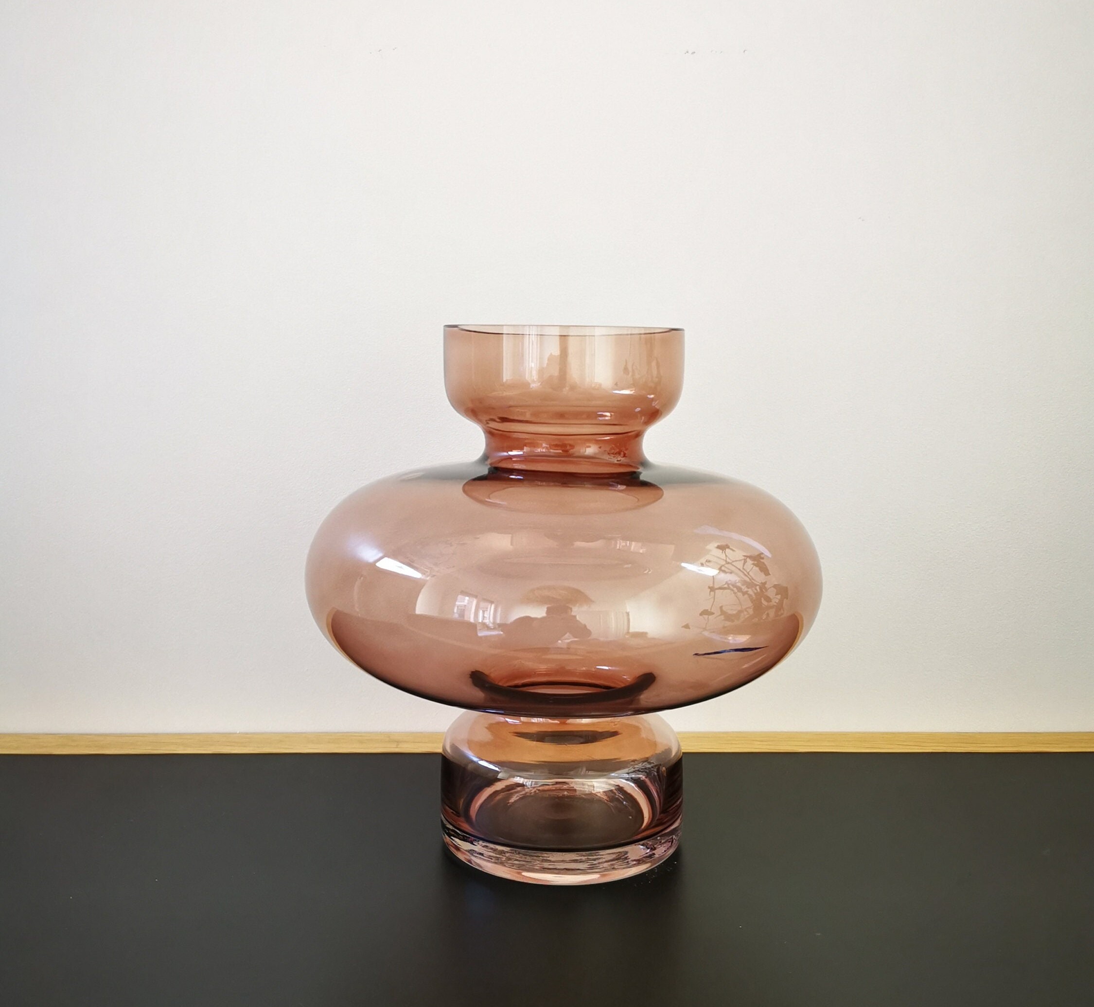 Vase Verre Rose Esprit Vintage 25 cm