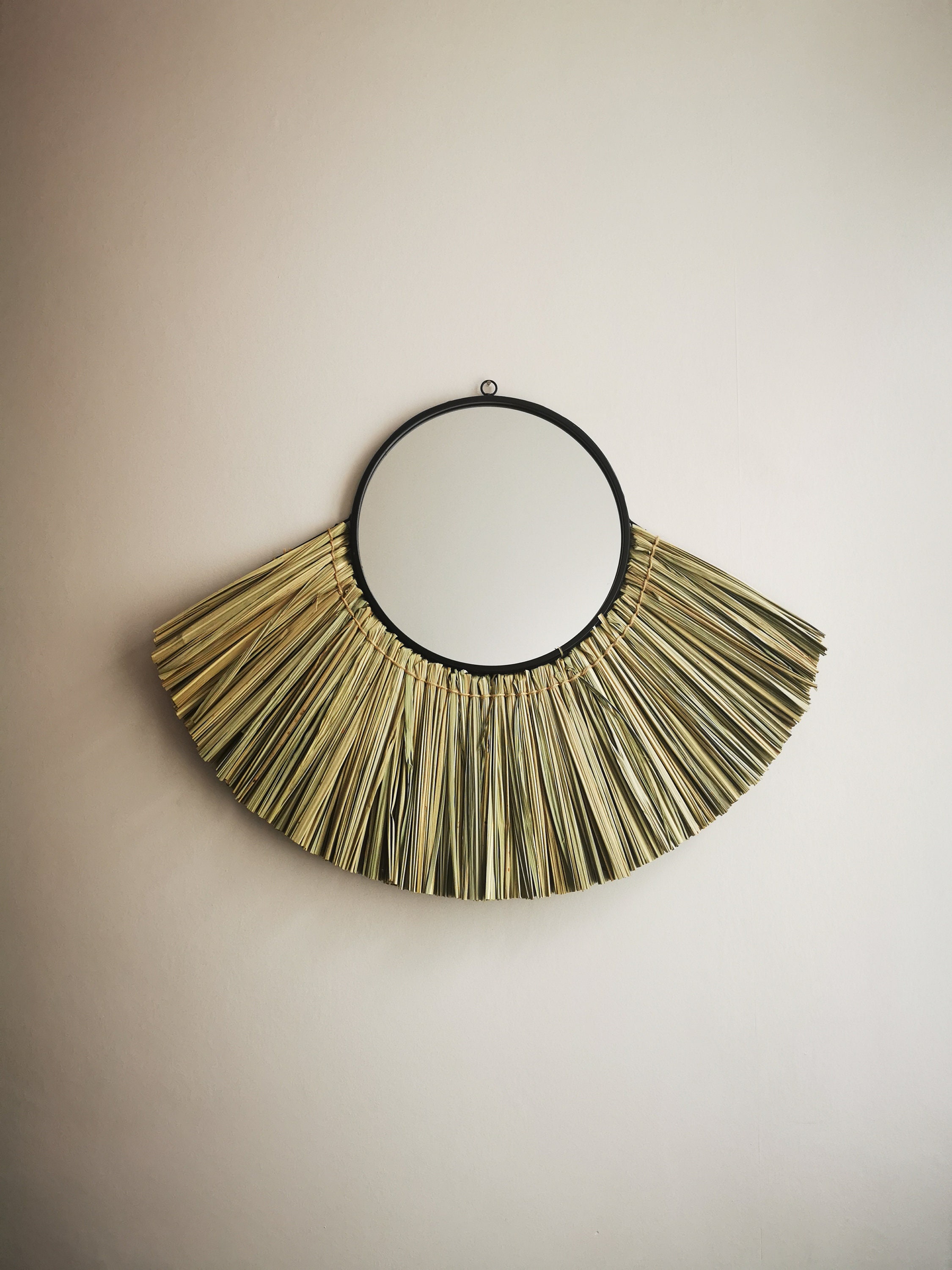 Miroir Mural Paille | Taille L ou Xl en Feuille de Rotin