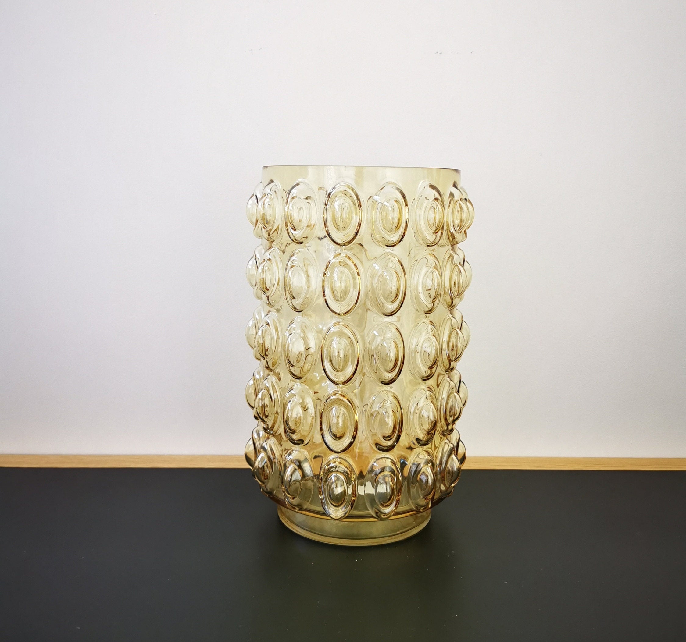 Vase Bulle Jaune Vintage 30 cm