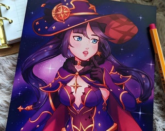 Mona Megistus Genshin Impact mini art print A5