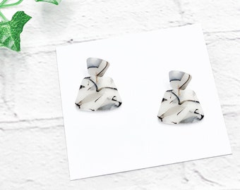 CLAY EARRINGS HANDMADE Statement Dainty Dangle Earrings Black Marble Stone Earrings Hypoallergenic Gift Graduation Earring Lightweight