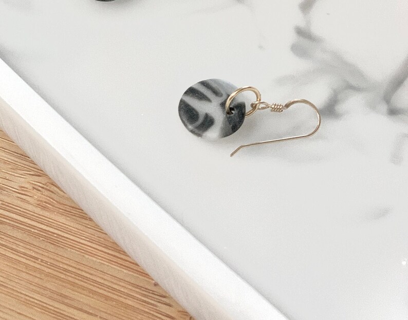 CLAY EARRINGS HANDMADE Statement Dainty Dangle Earrings Black Marble Stone Earrings Hypoallergenic Gift Graduation Earring Lightweight