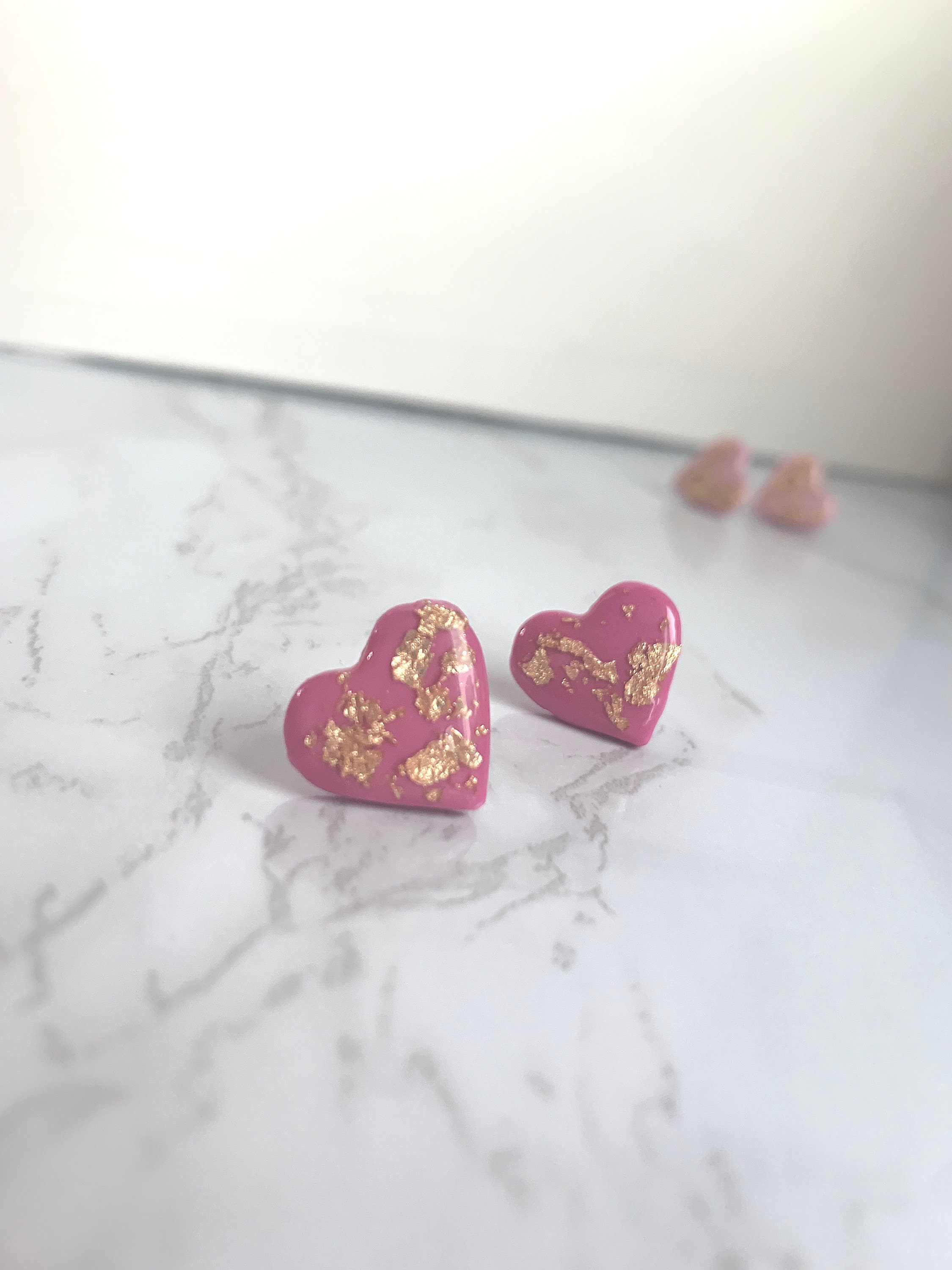 CLAY HEART EARRINGS Handmade Valentine's Day Earrings - Etsy UK