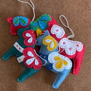 Swedish Dala Horse Ornament for Christmas Tree