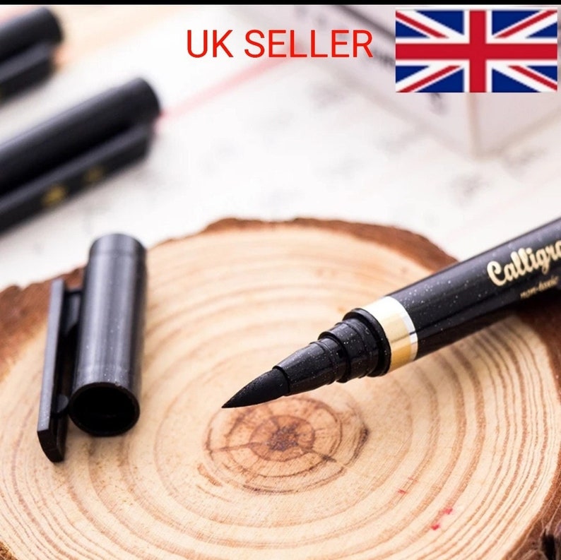 4pcs Black Calligraphy Pen Hand Drawing Lettering Art Pens Etsy