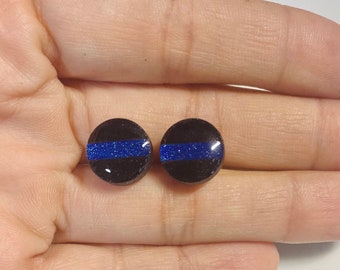 Hand painted thin blue line wood studs, police appreciation, academy graduation gift, police