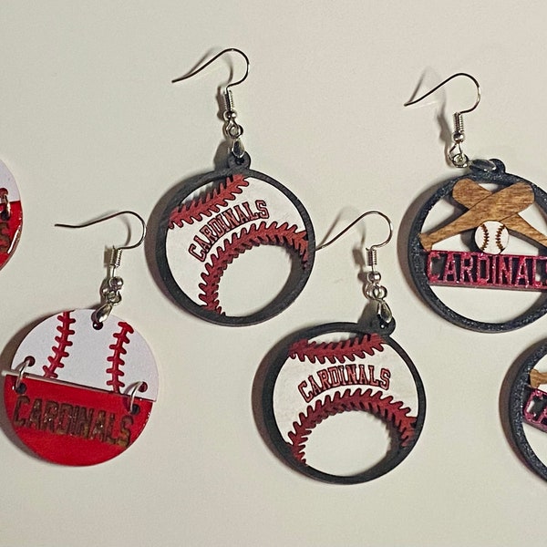 2” Baseball baubles, St Louis cardinals, STL, The Lou, wooden baseball dangles, cardinals baseball