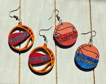 2” KU Jayhawk Basketball earrings, Kansas University, college basketball, March madness gift