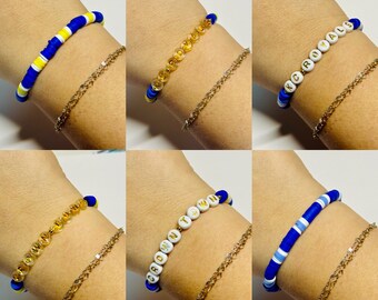 KC Royals Beaded Stretch Bracelet | MLB Baseball Jewelry