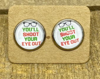 12mm You’ll Shoot Your Eye Out Christmas Story Studs
