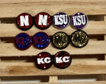 KC Football Acrylic Stud Earrings, Lightweight Game Day Jewelry