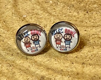 Travis Kelce & Jason Kelce Earrings, Chiefs Kingdom, 12mm
