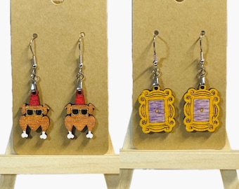 New York Perk Pals Earrings, Thanksgiving Turkey, Picture Frame