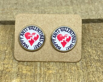 Anti-Valentine's Day Hypoallergenic Earrings, Singles Awareness