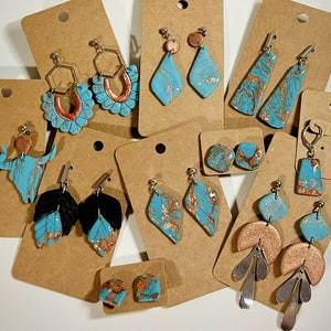 Faux turquoise, polymer clay earrings, southwest jewelry, western wear