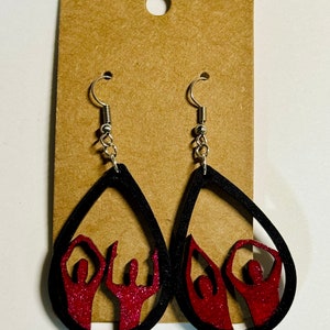 2” wooden ohio football earring, Joe Burrow, Ohio football fan gift