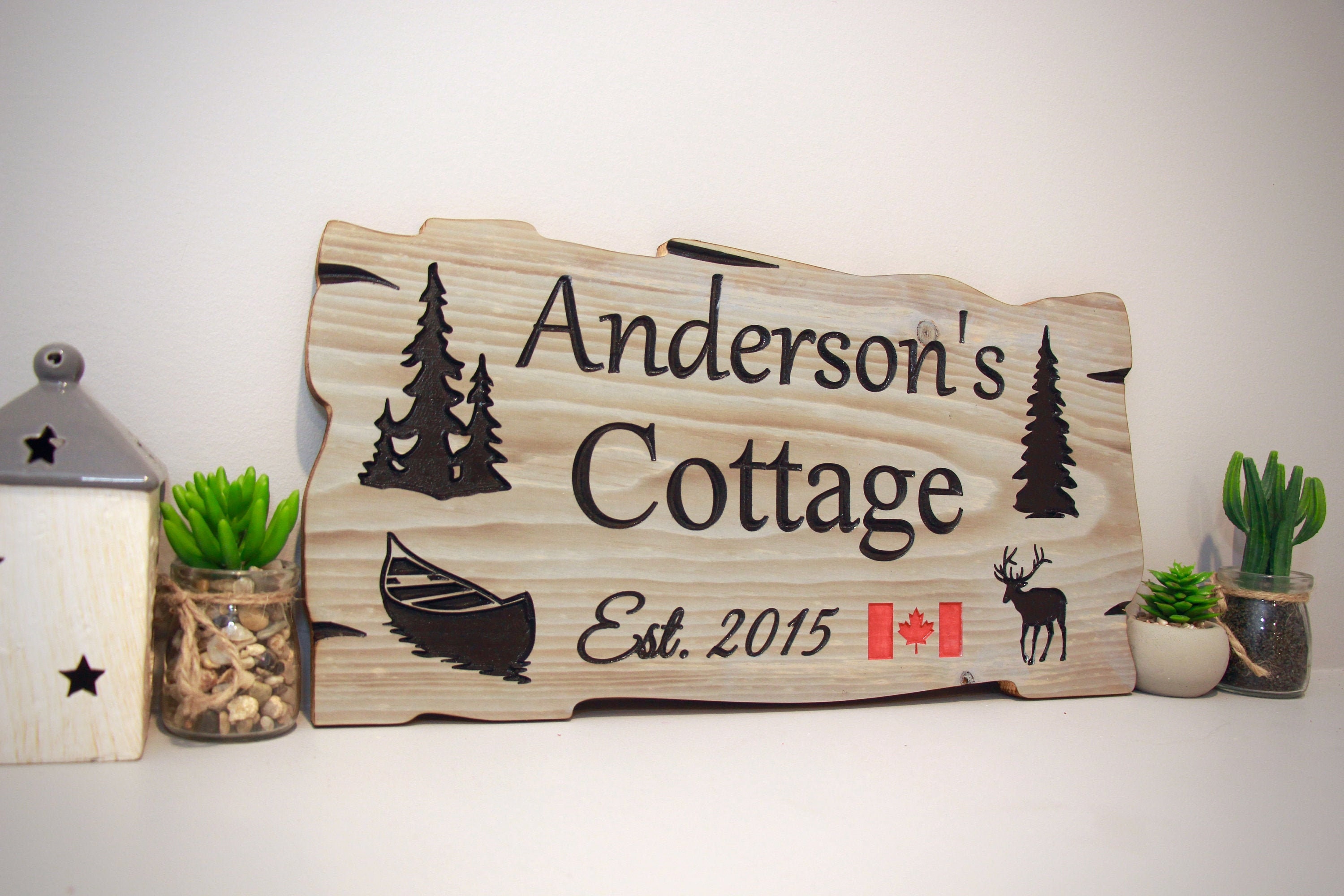 Personalized Wood Signs Carved Cottage House Camp Etsy