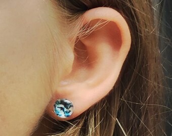 Earrings Blue Ocean (stainless steel, price for 1 pair)