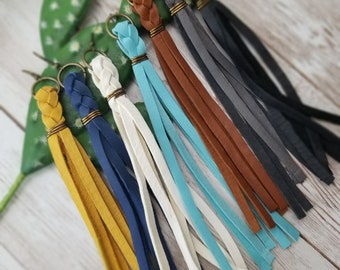 Genuine Leather Tassel Earrings, Boho leather, Leather fringe earrings, Deerskin Lace, Extra long leather tassel earrings