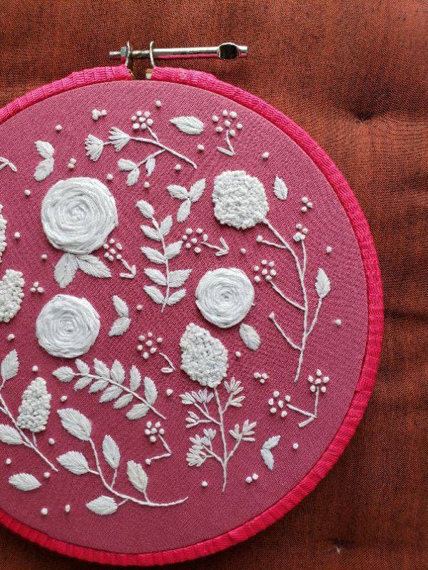 Hand embroidery White flowers Etsy