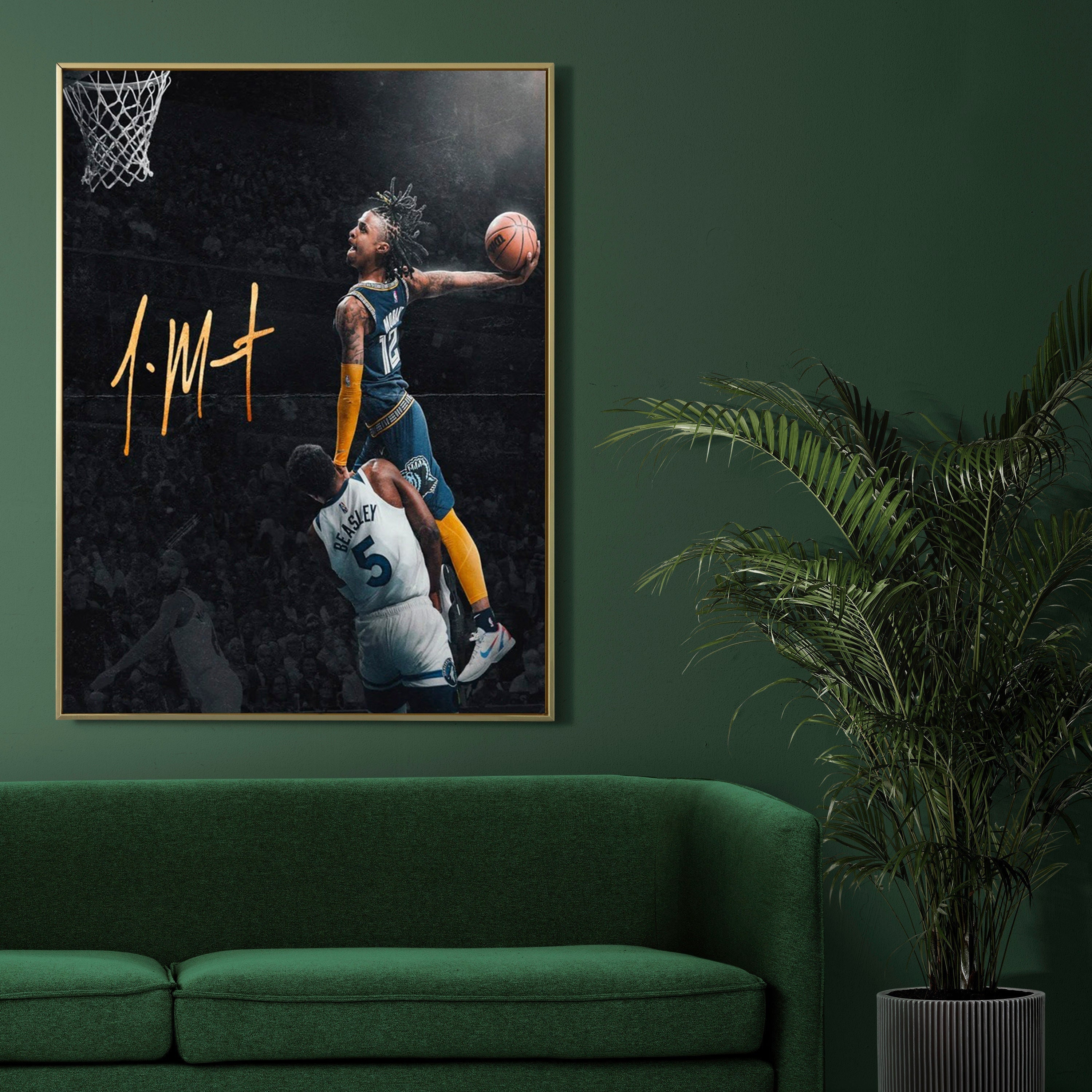 Ja Morant Dunk 2023 Poster, Ja Morant Dunk Poster Memphis Grizzlies Basketball Hand Poster