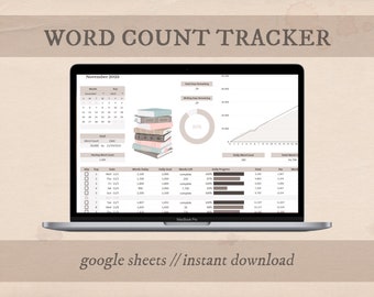 CUTE Word Count Tracker | Nanowrimo Tracker | 2024 Nanowrimo Spreadsheet | NaNoWriMo Tracker | Digital Camp NaNoWriMo Wordcount Tracker