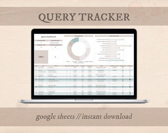 CUTE Literary Agent Query Tracker | Publishing Query Manager | Query Tracker Spreadsheet | Agent Research Manager | Query Submission Tracker