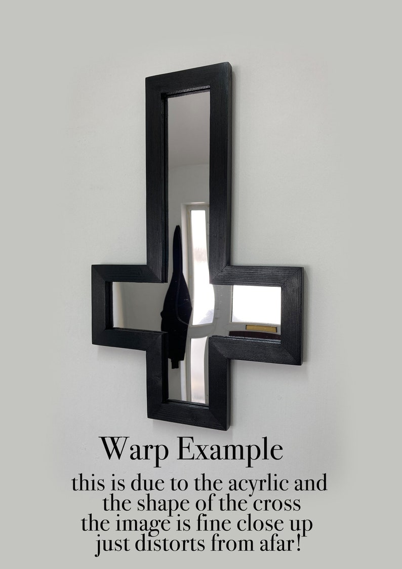 2ft Ornate Gothic Cross Shaped Mirror Handmade Reclaimed Etsy