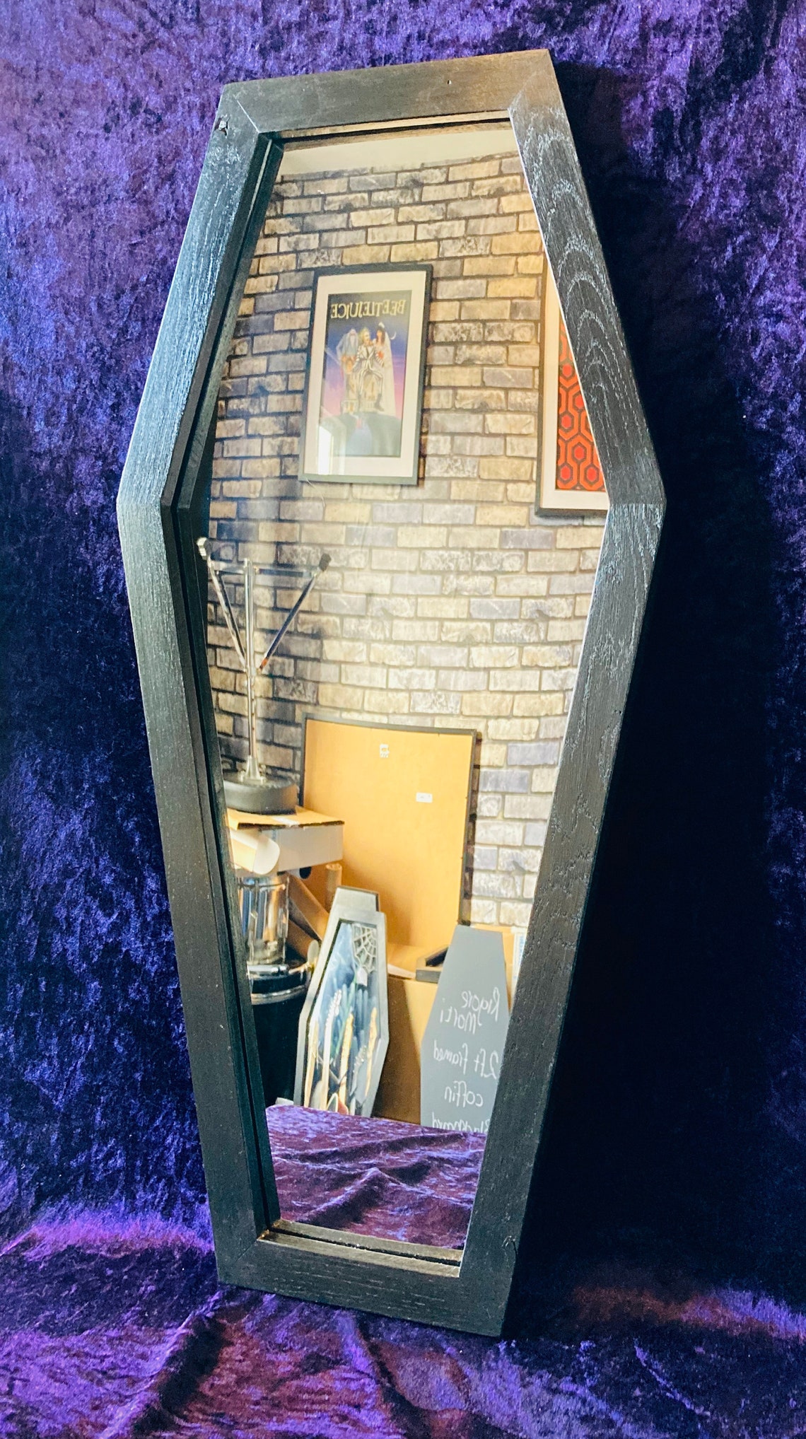 Ornate Gothic Coffin Shaped Mirror Handmade Reclaimed Wood Etsy