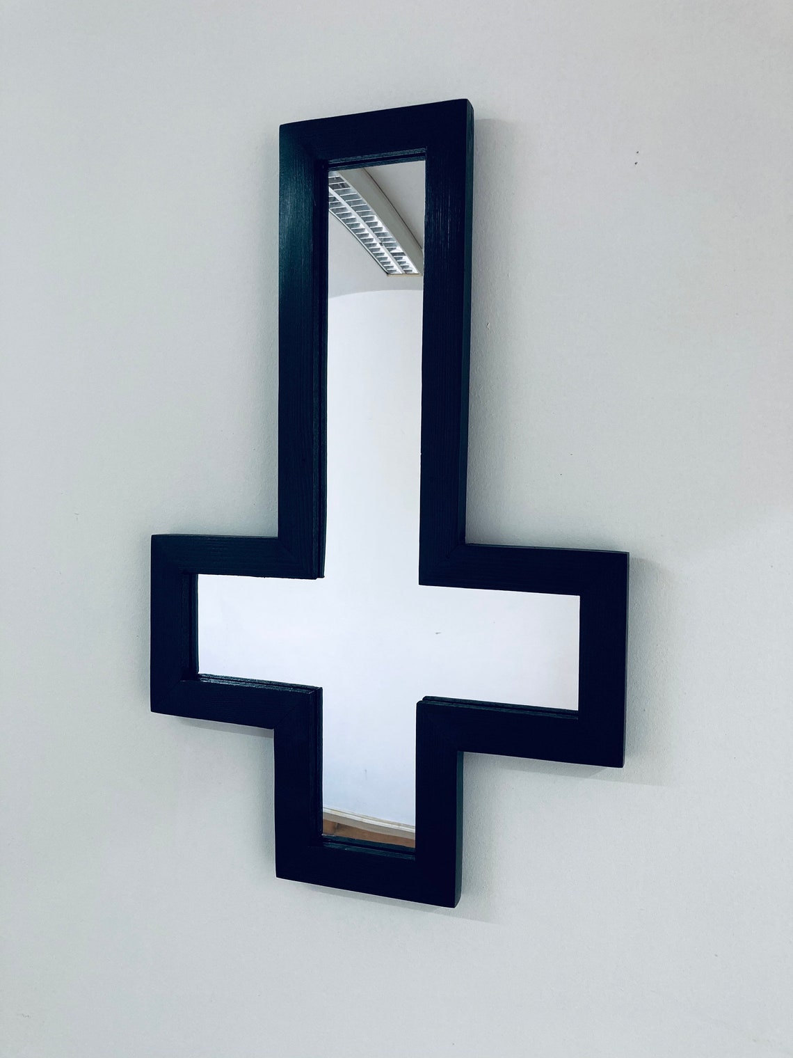 2ft Ornate Gothic Cross Shaped Mirror Handmade Reclaimed Etsy