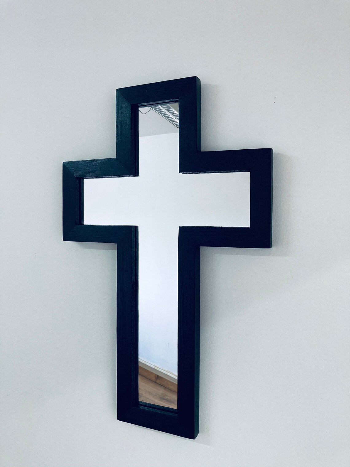 2ft Ornate Gothic Cross Shaped Mirror Handmade Reclaimed Etsy