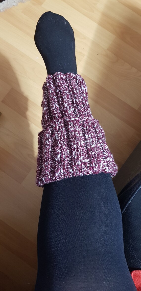 Handgestrickte Bein-Stulpen, Winter-Strick-Stulpen, Beinwärmer