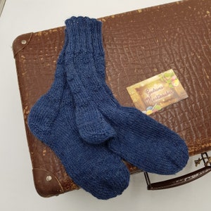 Gr. 29/30 Socken, Kinder, Geschenk, Warm, Kuschelig, Blau, Haussocken, Bettsocken