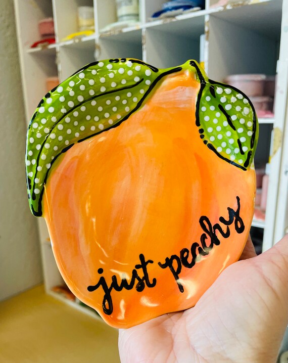 Just Peachy Peach Trinket Dish - Etsy