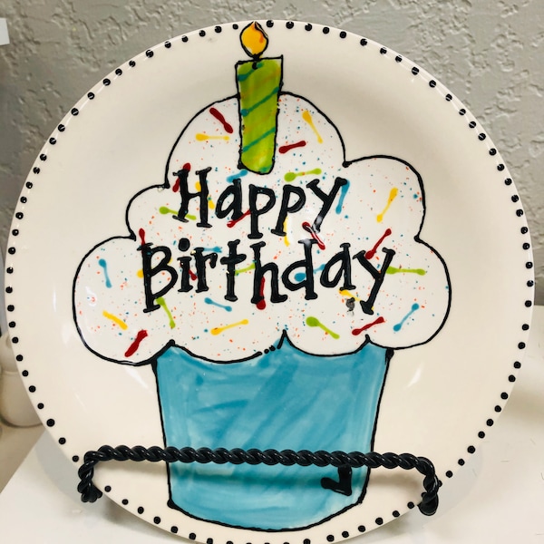 Happy Birthday Plate Etsy