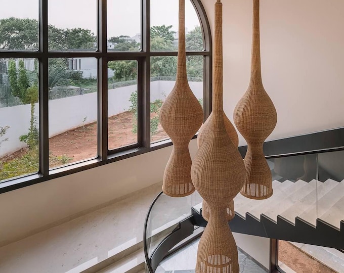 High Quality-rattan Pendant Light for Entry Way Stairs Area Lamp ...