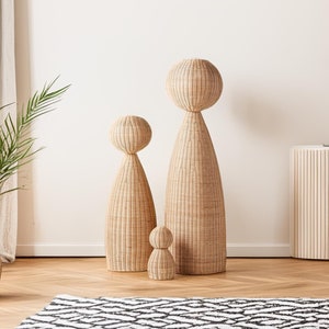 Rattan floor lamp Floor Lamp, Bamboo Floor Lamp, Boho Floor Lamp, Zen Bamboo Lantern, Boho Table Lamp, Shape Lamp, Cocoon Lampshade kitchen