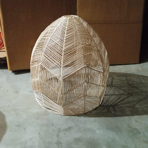Qualitäts-Rattan Pendelleuchte für Wohnzimmer Eingangsbereich Lampe Bauernhaus Kronleuchter Gitter Bambuslampe, Cane Light Shade Lampenschirmlampe