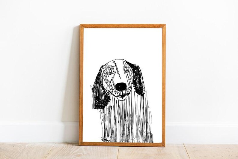 Buy Custom per Portrait Hand Illustrated Drawing Digital Print Animal