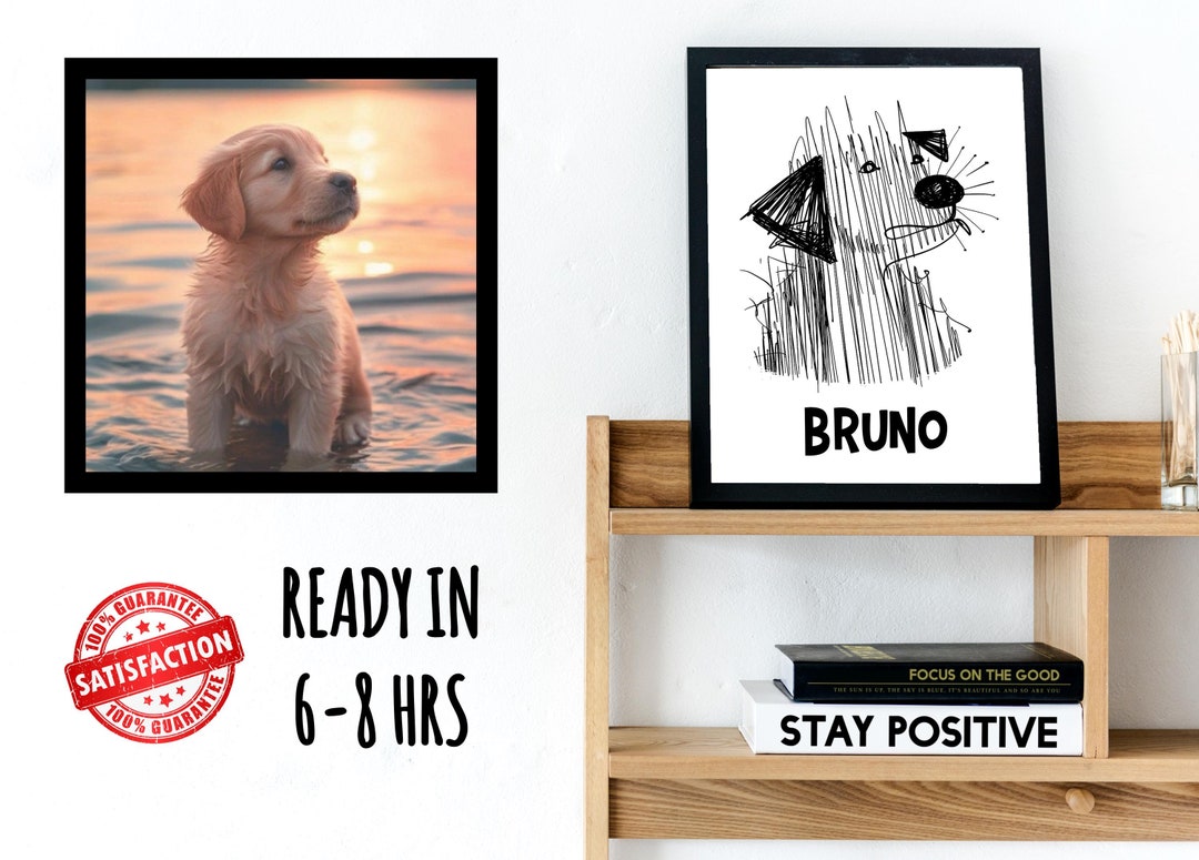 Buy Custom per Portrait Hand Illustrated Drawing Digital Print Animal