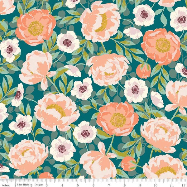 Blossom Lane Main Ocean | half yard