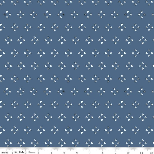 French knots | Navy | Poppy & Posey |  Dodi Lee Poulsen | Riley Blake Designs | oeko tex certified | Fabric by the half yard